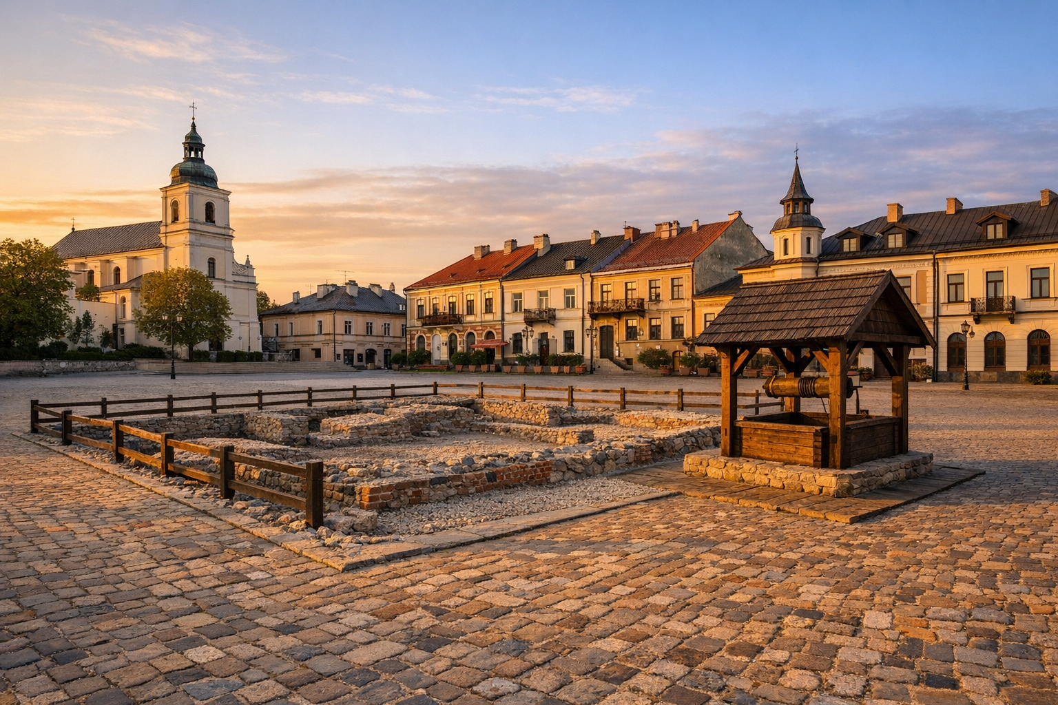 Plac Łuczkowskiego Chełm - serce miasta z ruinami ratusza