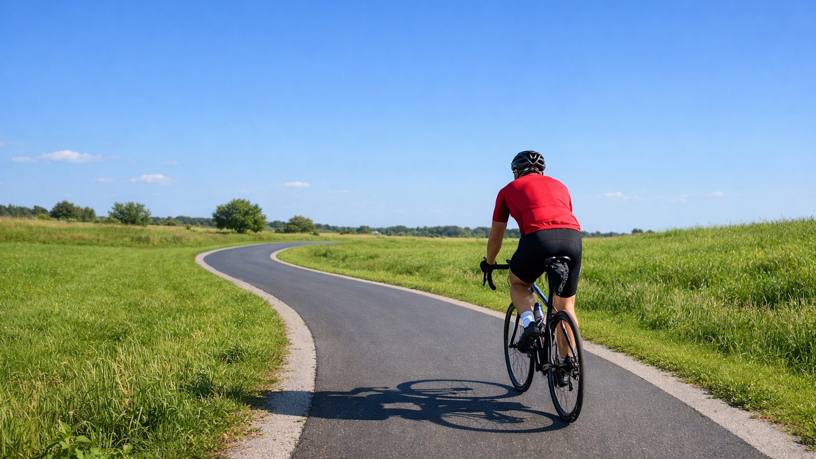 Rowerowa Stolica Polski Chełm - rowerzysta na ścieżce rowerowej