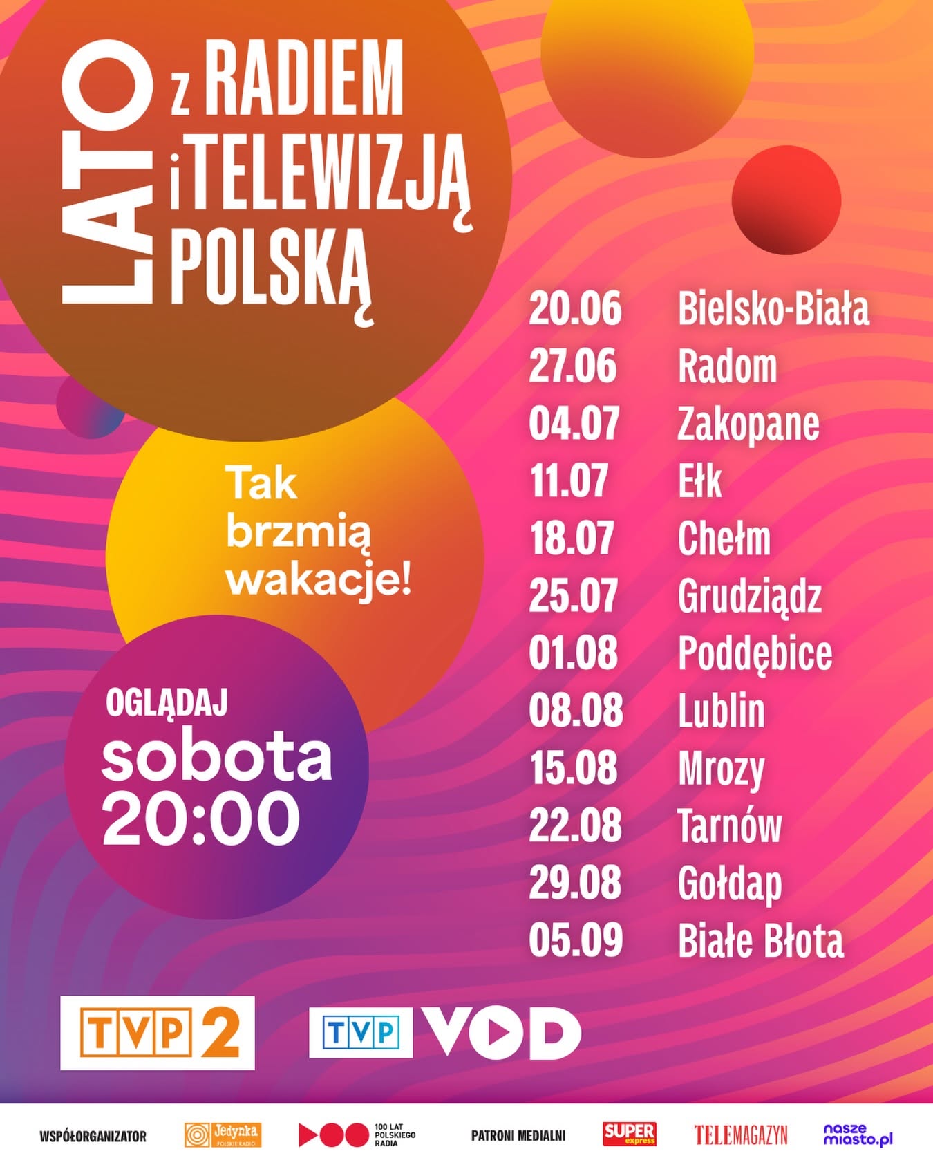 Lato z Radiem i Telewizją Polską Chełm 2026 - plakat trasy